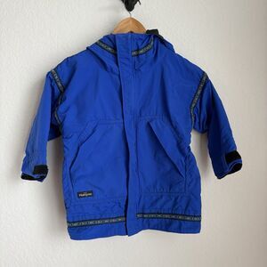 Wintergreen Northern Wear Kids 3/4 Hooded Zip Up Blue Jacket Handmade